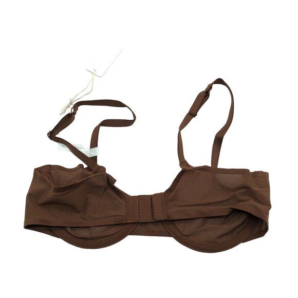 Smoothez by Aerie Bra Balconette Sheer Mesh Unlined Underwire Brown 36DD - Picture 2 of 4
